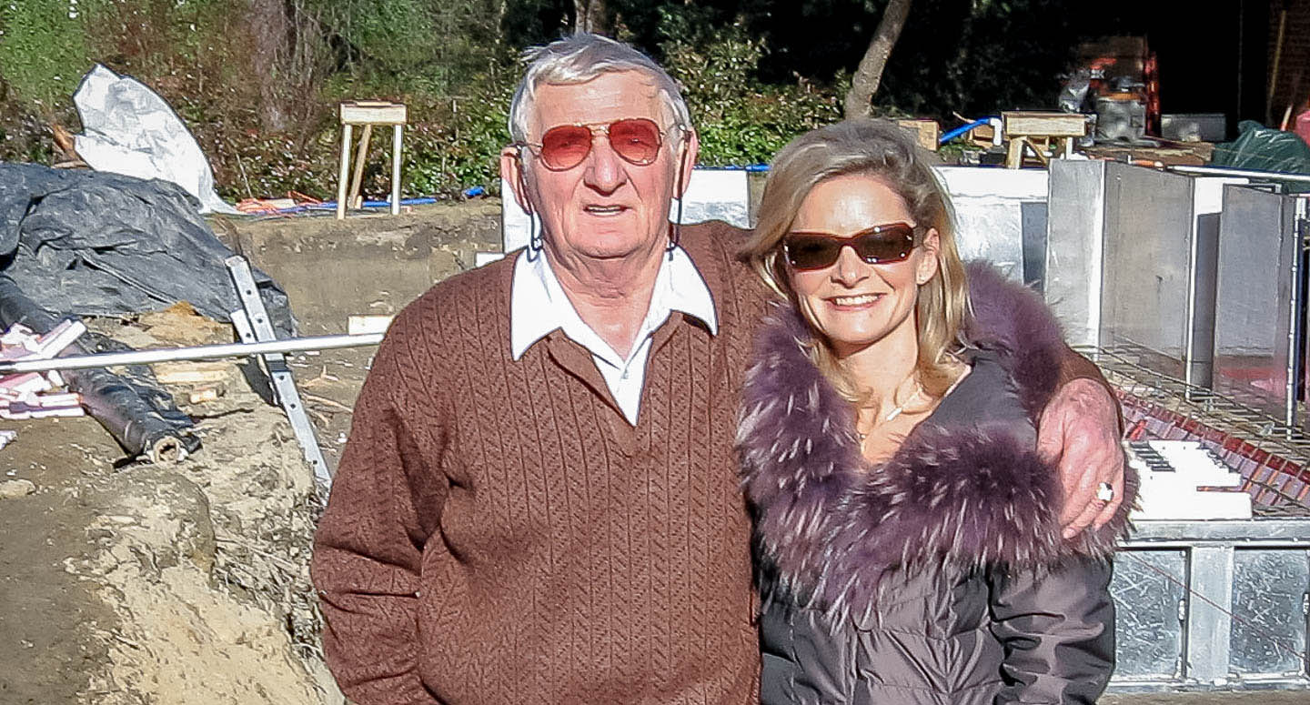 Gabriella Atkinson and her father working on a project in Kelowna.